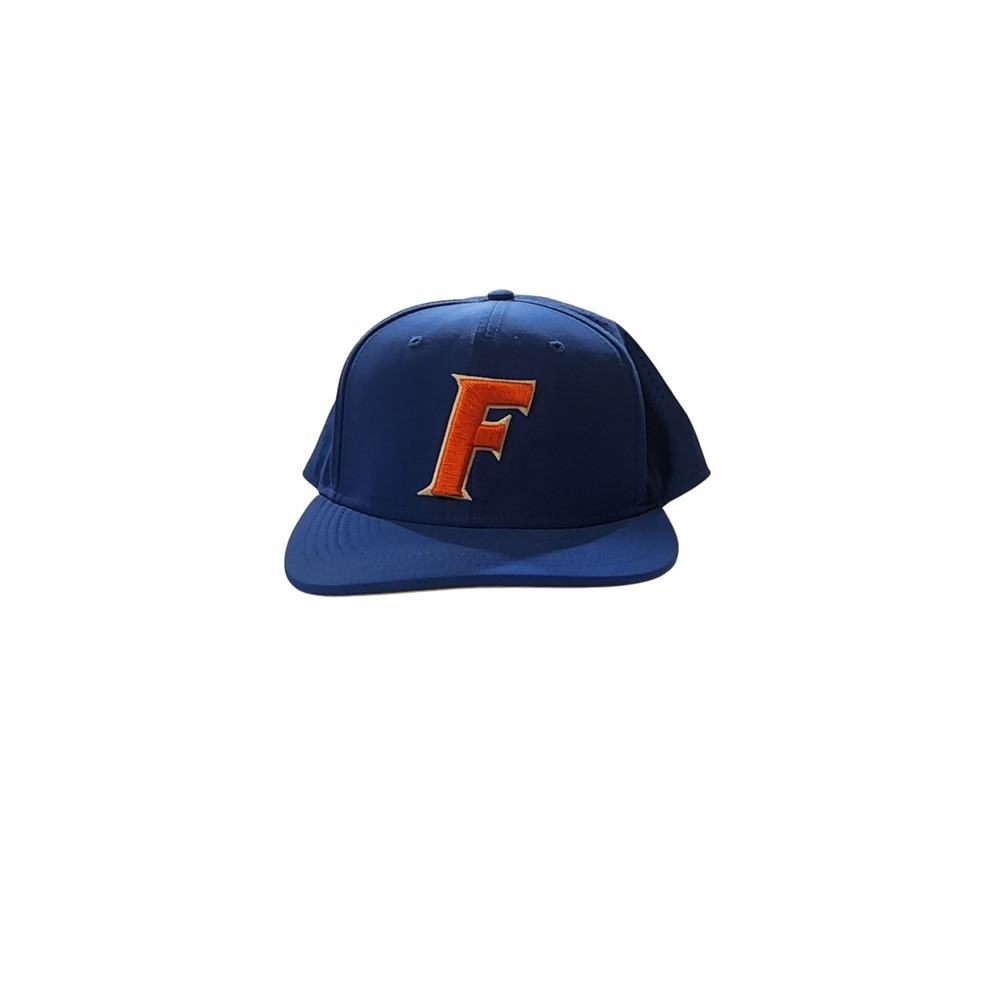 Nike True Dri-FIT Flex Fitted Hat Navy Orange F Logo Mens Size 7.5 Baseball Cap